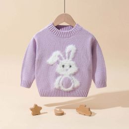 Baby Girl Bunny Pattern Candy Color Pullover Sweater Knitwear (Size/Age: 90 (12-24M))