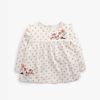 Baby Girl Floral Embroidered Pattern Loose Cotton Shirt