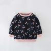 Baby Girl Cherry Print Pattern Simple Colorblock Design Hoodie