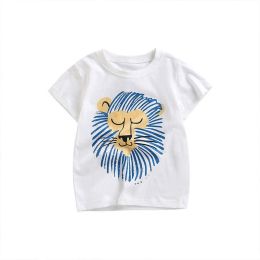 Baby Boy Cartoon Lion Pattern Quality Cotton Tops In Summer (Size/Age: 120 (5-7Y))
