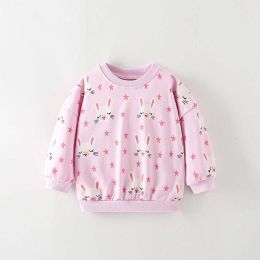 Baby Girl Cartoon Bunny Print Pattern Pullover Cotton Hoodies (Size/Age: 90 (12-24M))
