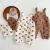 Baby Cartoon Bear Pattern Sleeveless Quilted Warm Jumpsuit With Hat