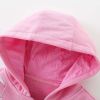Baby Girl Cartoon Piggy Pattern Solid Color Zipper Cotton Warm Coat