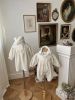 Baby Girl Solid Color Mesh Patchwork Design Long Sleeve Court Style Jumpsuit
