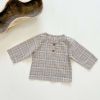 Baby Boy And Girl Plaid Pattern Long-Sleeved Top Combo Denim Straps Pants 2-Pieces Sets