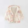 Baby Girl Tie Dye Design Fashion Long Sleeve Zipper Coat