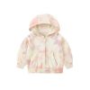 Baby Girl Tie Dye Design Fashion Long Sleeve Zipper Coat