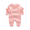 Baby Girl False Bow Pattern Ruffle Design Long Sleeves Jumpsuit