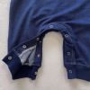 Baby Boy White Contrast Blue False Strap Rompers