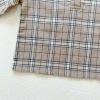 Baby Boy And Girl Plaid Pattern Long-Sleeved Top Combo Denim Straps Pants 2-Pieces Sets