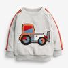Baby Boy Cartoon Truck Pattern Side Striped Design Hoodie & Trousers Warm Sets