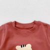 Baby Cartoon Bear Print Solid Onesies Combo Pantihose 1-Piece Sets