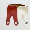 Baby Cartoon Bear Print Solid Onesies Combo Pantihose 1-Piece Sets