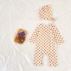 Baby Dot And Bear Pattern Long Sleeve Soft Cotton Jumpsuit
