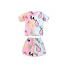 Baby Girl Fruit Pattern Colorblock Design Summer Clothing Sets