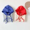 Baby 1pcs Cartoon Animal Pattern Contrast Hat Design Onesies Bosysuit With Hat