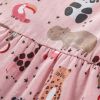 Baby Girl Cartoon Animals Print Pattern A-Line Style Dress