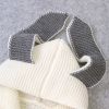 Baby Solid Color Crochet Knitted Graphic 3D Bunny Ears Patched Design Romper Jumpsuit