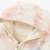 Baby Girl Tie Dye Design Fashion Long Sleeve Zipper Coat
