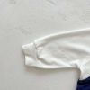 Baby Boy White Contrast Blue False Strap Rompers