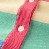 Baby Girl Colorful Striped Pattern Single Breasted Design Knit Cardigan