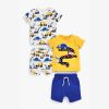 Baby Boy Cartoon Print Pattern Short Sleeve Tee With Shorts Sets