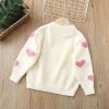 Baby Heart Patched Design Single Breasted Design Cardigan