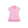 Baby Girl Solid Color Ruffle Hem Design Polo Neck Summer Dress