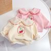 Baby Girl Cartoon Print Pattern Fleece Doll Neck Hoodies