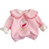 Baby Girl Cartoon Print Pattern Fleece Doll Neck Hoodies