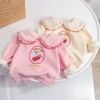 Baby Girl Cartoon Print Pattern Fleece Doll Neck Hoodies