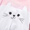 Baby Girl Cartoon Cat Graphic Hoodie Combo Polka Dot Pattern Pant Sets