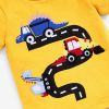 Baby Boy Cartoon Print Pattern Short Sleeve Tee With Shorts Sets