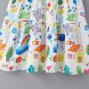 Baby Print Pattern Bow Patched Design Short Sleeve Dress In Summer