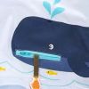 Baby Boy Cartoon Fish Pattern Zipper Decoration Tops Combo Striped Shorts Sets