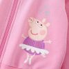 Baby Girl Cartoon Piggy Pattern Solid Color Zipper Cotton Warm Coat