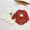 Baby Cartoon Bear Print Solid Onesies Combo Pantihose 1-Piece Sets