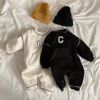 Baby Boy Letter C Embroidered Pattern Simple Style Jumpsuit