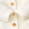 Baby Solid Color Crochet Knitted Graphic 3D Bunny Ears Patched Design Romper Jumpsuit