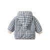Baby Girl Plaid Pattern Zipper Front Design Thickened Jacket In Winter