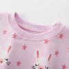 Baby Girl Cartoon Bunny Print Pattern Pullover Cotton Hoodies