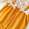 Baby Girl Ditsy Flower Pattern False 2 Pieces Design Thickened Thermal Jumpsuit