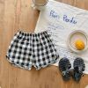 Baby Girl Doll Collar Top Combo Short Pants Sets In Summer Outfit Wearing