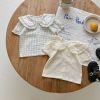 Baby Girl Doll Collar Top Combo Short Pants Sets In Summer Outfit Wearing