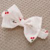 Baby Girls Cherry Print Pattern Lace Design Round Collar Sleeveless Dress Onesies