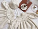 Baby Girl Solid Color Mesh Patchwork Design Long Sleeve Court Style Jumpsuit