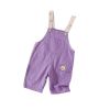 Baby Embroidered Pattern Colorful Denim Overalls With Pockets
