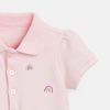 Kids Pink Rainbow Pattern Patchwork Ruffles Design Dress