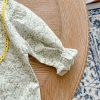 Baby Floral Print Pattern Chinese Style Long Sleeve Bodysuit