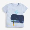 Baby Boy Cartoon Fish Pattern Zipper Decoration Tops Combo Striped Shorts Sets